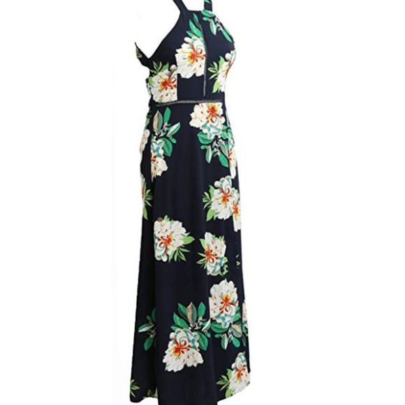 Halter Neck Maxi Dress Floral Print - Picture 5 of 5